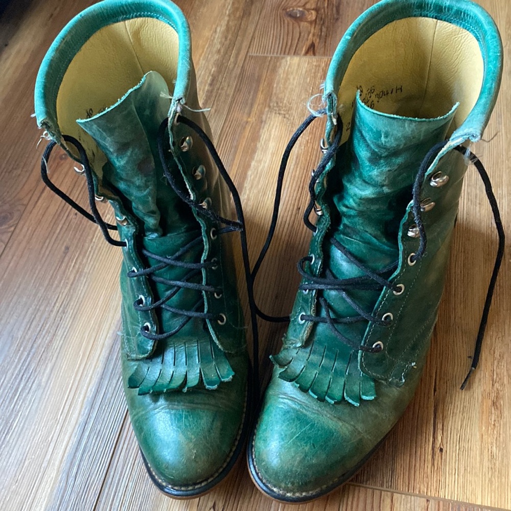 Laredo Green Lace Up Boots